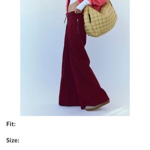Free People Movement Wide Leg Burgundy Pants